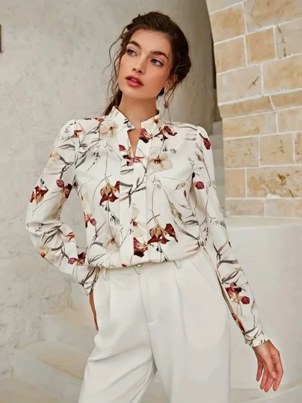 ZARA Stylish French Print Long Sleeve Shirt